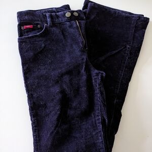 Chaps Size 4 Plum Corduroy High Waisted Flare Pants